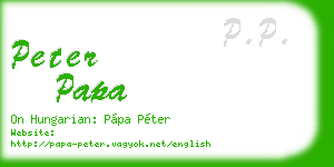 peter papa business card